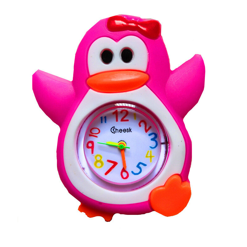 男の子と女の子のためのペンギンの形をしたクォーツ時計