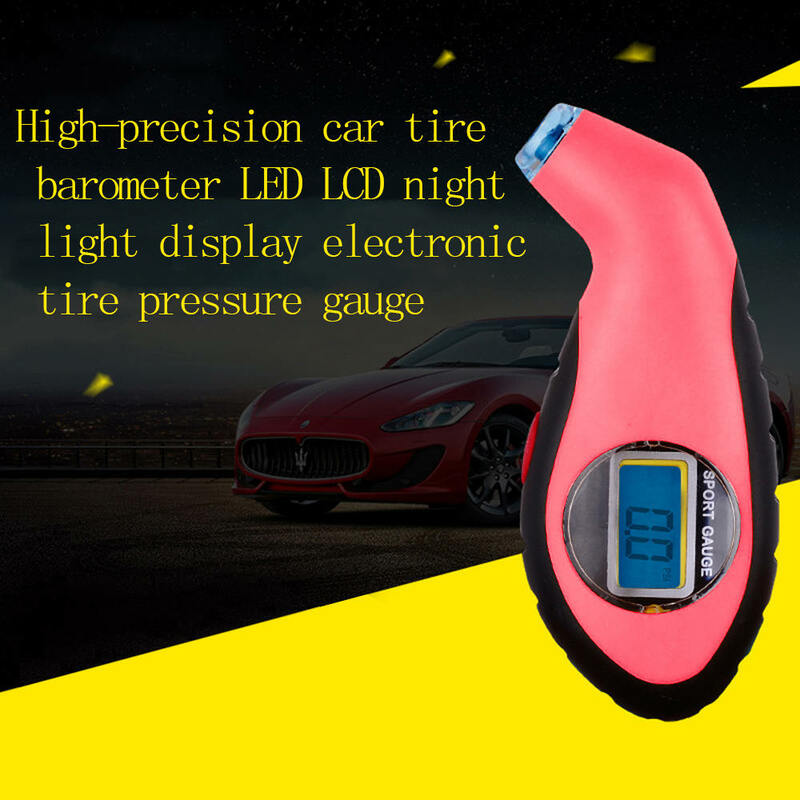 1 قطعة أحمر أسود قياس ضغط الإطارات الخلفية عالية الدقة LCD مضيئة شاشة ديجيتال رصد سيارة قياس ضغط الإطارات