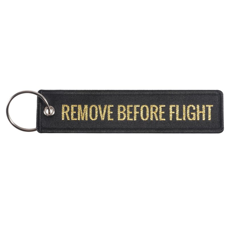 1 PCS Woven Jewelry Key Tag Label Embroidery  Keychains Remove Before Flight Crew Pilot Key Chain for Aviation Gifts