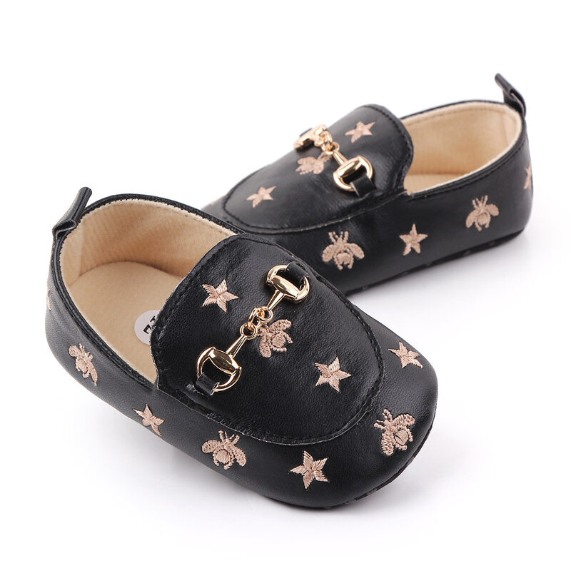 الوليد بيبي بوي أحذية ل 1 سنة الأحذية مع النحل نجوم الرضع حذاء بدون كعب طفل أخفاف لينة وحيدة عروسة كارتون هدايا