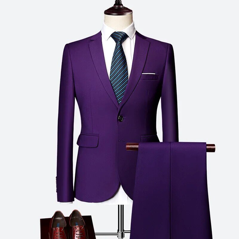 Two Piece Suit, Men's Tailored Suit, Suit, Men's Suit, Red Suit, Purple Suit,mens Tuxedo,two Piece Set,men Suits,suit Men