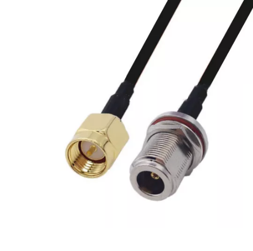 Câble SMA mâle à N femelle avec connecteur de cloison à écrou, câble de raccordement d'extension coaxial RF à faible perte, LMR195