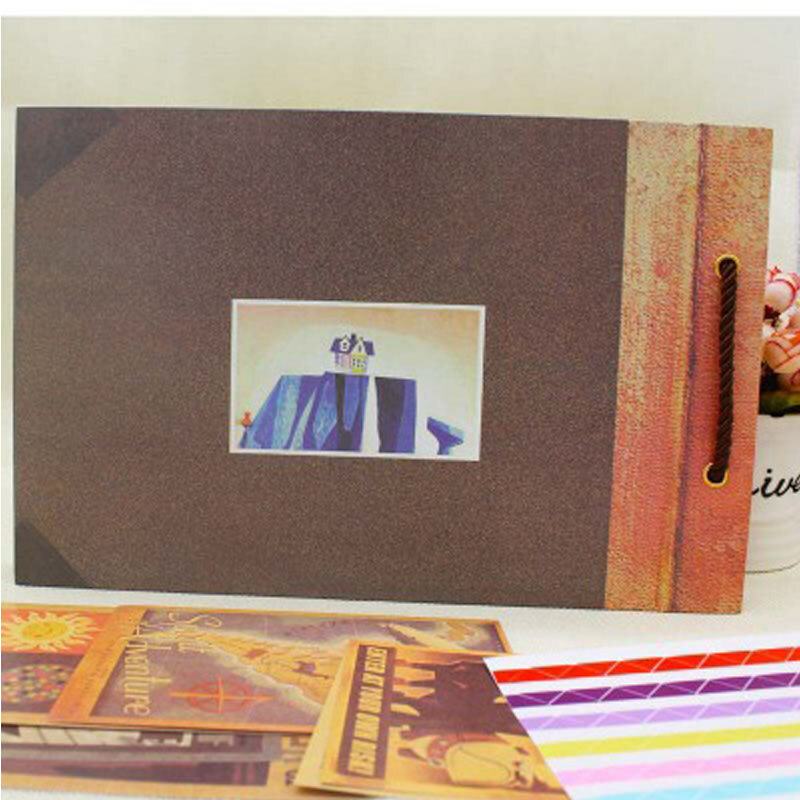Vintage 20 قطعة 40 صفحة كرافت الصفحات الورقية بطاقة لدينا بلدي مغامرة كتاب ألبوم اليدوية بيكسار DIY بها بنفسك صور صور سجل القصاصات ألبوم صور