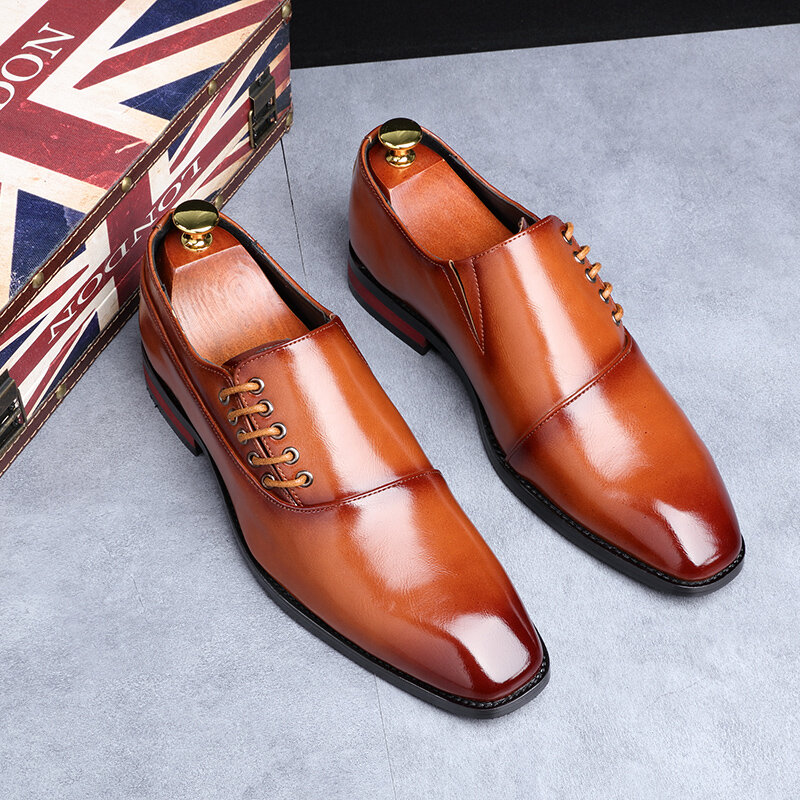 ZUNYU moda strój biznesowy mężczyźni buty nowy klasyczny skórzany garnitury męskie buty modne buty wsuwane buty sukienka mężczyźni oksfordzie rozmiar 37-48