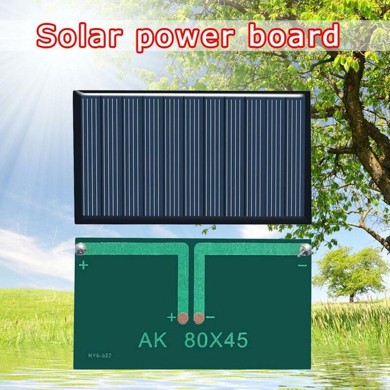Policristalino Solar Policristalino Cola Board, DIY Painel Solar, Silicon Board, Jardim Luz, Acessórios de energia, 80x45mm, 5V, 75mA
