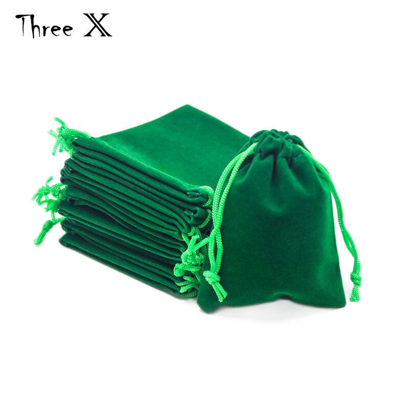 Set of 10 4.0" x 3.15" Durable Velvet Carry Bag Pouches w/Drawstring for Dice Jewelry Gift Packaging
