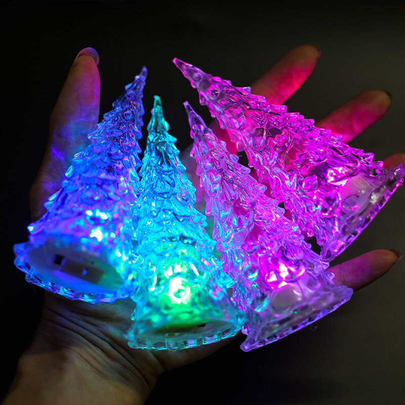 Kolorowe akrylowe LED nocne oświetlenie na choinkę przyjęcie świąteczne dekoracje 2022 nowy rok dzieci pulpit choinki