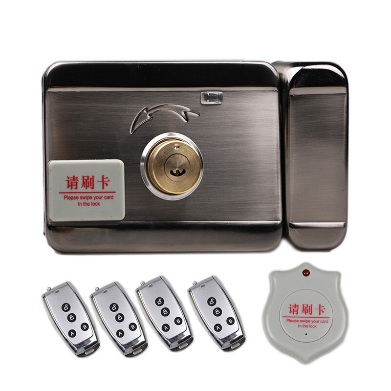 スマート磁気キー付きドアロック,家庭用,標準のブランドカード,便利でモダン,125KHz,DC 12v
