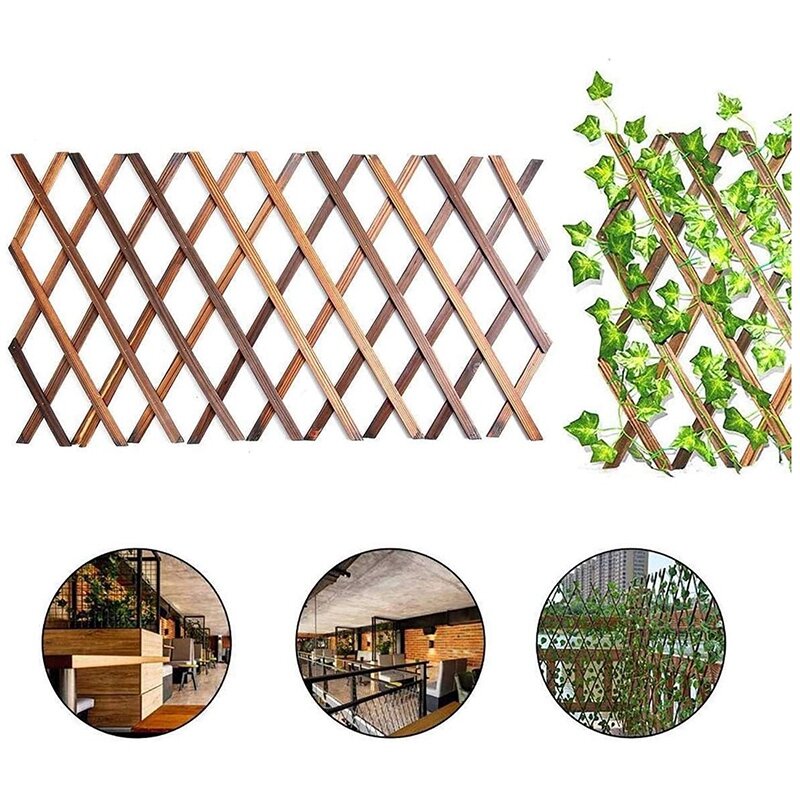 Valla de pared de malla de tracción de madera para jardín, rejilla de expansión para el hogar, decoración de subjardín, marco de escalada, novedad