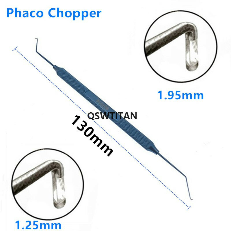 Instrumento de cirugía oftálmica, Chopper doble de titanio, 1,25mm, 1,95mm