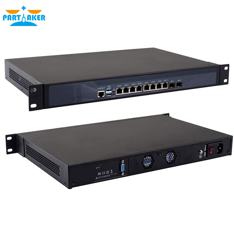 Partaker R7 Firewall 1U Rackmount Network Security Appliance Intel Pentium B950 with 8*Intel I-211 Gigabit ethernet ports 2 SFP