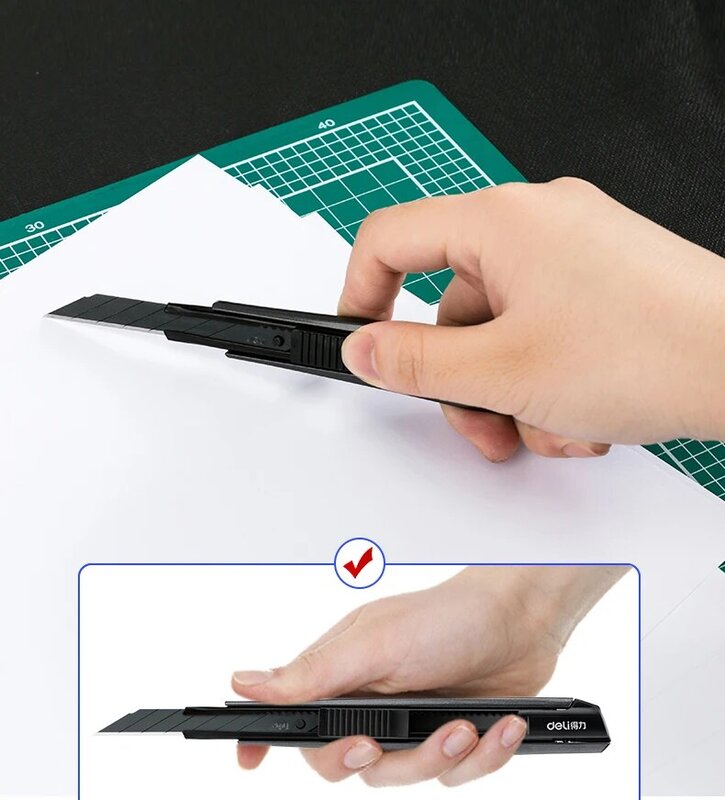 Универсальный Нож Deli, металлический Портативный нож для настенной бумаги, цинковый сплав, резак для художественной бумаги, экспресс-нож, канцелярские принадлежности