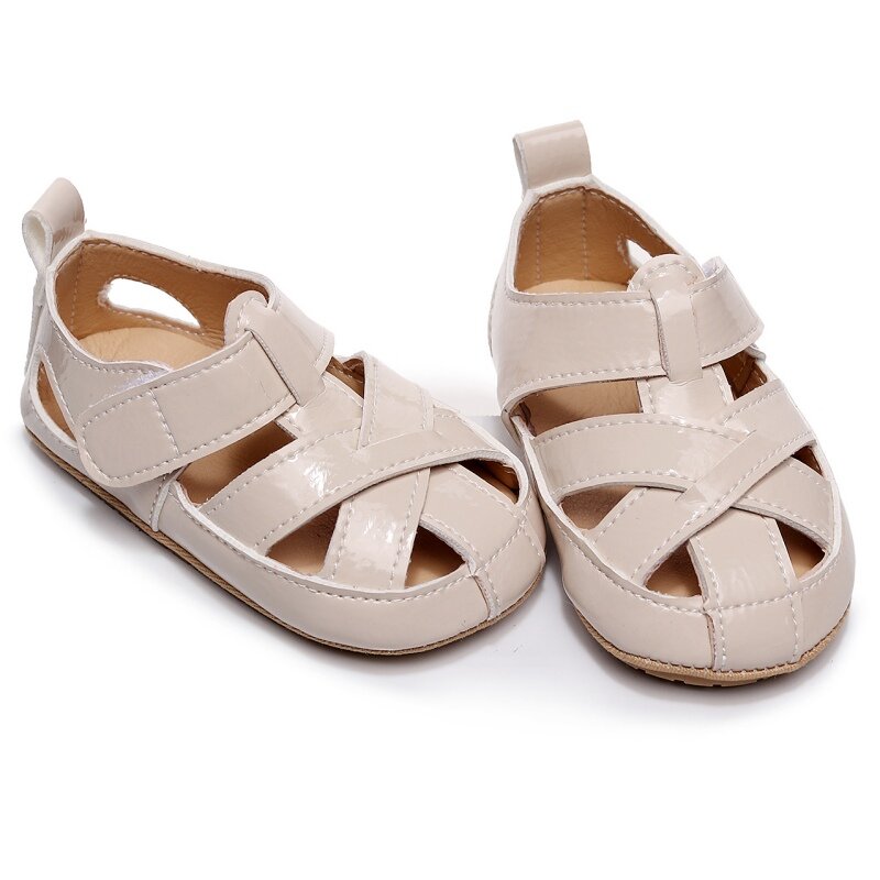 Sapatos romanos de couro Hollow Out para crianças, sandálias infantis, alça cruzada, bebês meninas e meninos, tênis de praia, verão