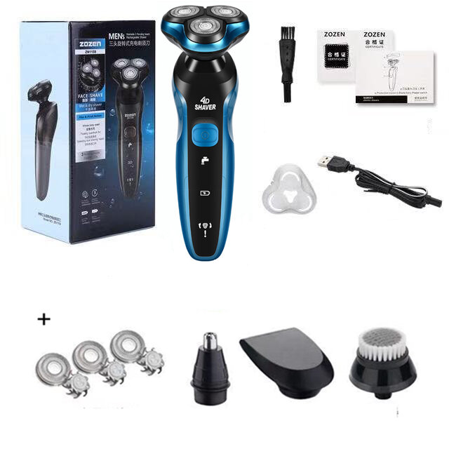 Máquina de afeitar eléctrica recargable 4 en 1 para hombre, Afeitadora eléctrica para Barba, cuidado facial