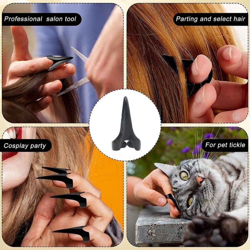 10 sztuk narzędzia do wyboru włosów metalowy pierścień do rozstania włosów cięcie grzebień do włosów oplot tkactwo Curling stylizacja rozszerzenie