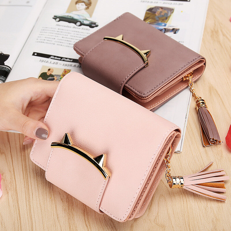 لون نقي الإناث محفظة صغيرة شخصية شرابة سستة لطيف محفظة نسائية للعملات المعدنية طالب محفظة صغيرة محفظة حقيبة صغيرة