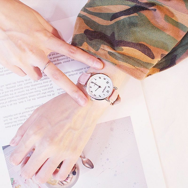 Reloj de acero inoxidable con correa de cuero para mujer, cronógrafo de cuarzo con esfera, estilo retro, minimalista, digital