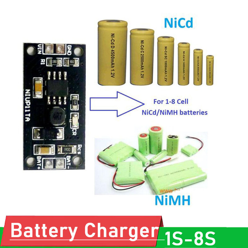 1s-8s携帯ニッケル水素ニッカド電池充電モジュールボード2s 3s 4s 5s 6s 7s 1.2v 2.4v 3.6v 4.8v 6v 7.2v 8.4v 9.6 12v電池