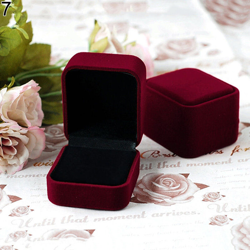 1Pcs Opal Pernikahan Flanel Anting-Anting Cincin Kotak Perhiasan Tampilan Case Pemegang Kotak Hadiah Menakjubkan Organizer