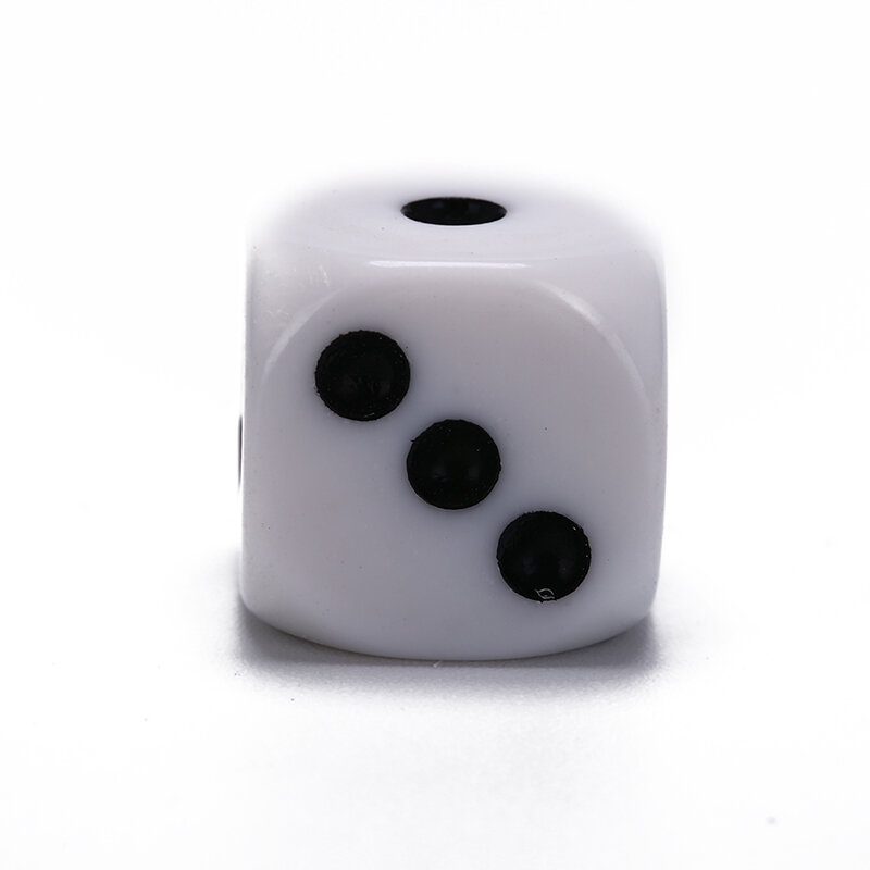 Conjunto de dados acrílicos brancos, redondo e hexaedro, 10mm/16mm, conjunto de 5 peças, para festa, mesa, rpg