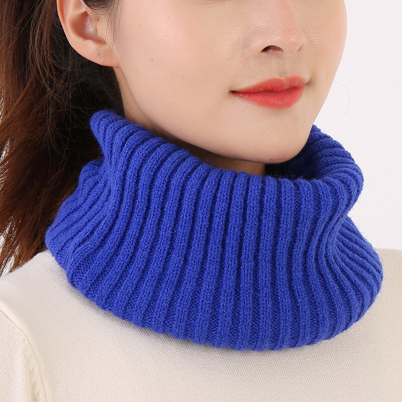 Зимний эластичный плотный шарф-снуд с кольцом для защиты шеи, ложный коллоарный пуловер, теплый шарф для мужчин и женщин, шерстяной вязаный шарф для вождения R90