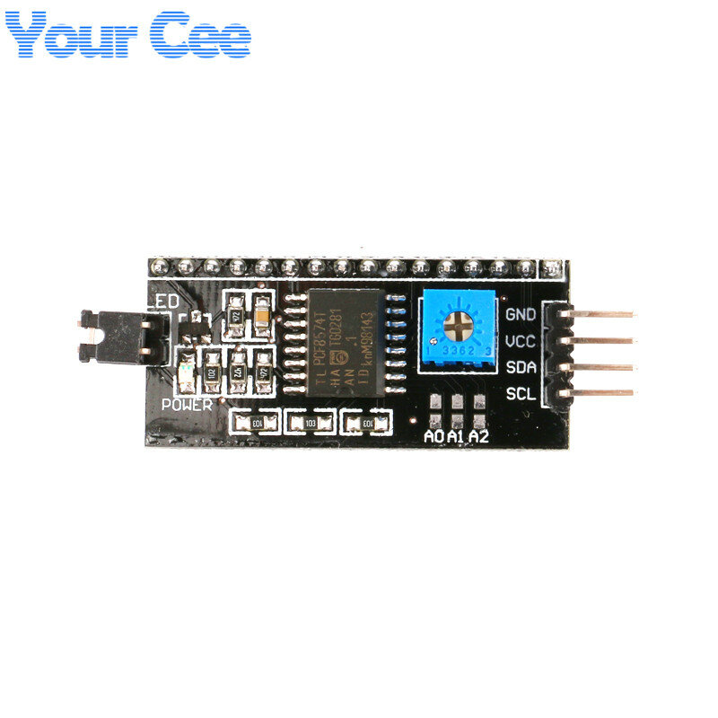 Placa adaptadora para Arduino, módulo LCD, azul, amarelo, verde, tela IIC, I2C, LCD1602, 5V, 1602A
