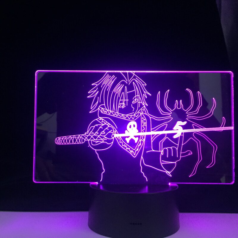 FEITAN PORTOR – lampe LED en 3d, 16 couleurs, avec télécommande, design animé HUNTER X HUNTer, luminaire décoratif d'intérieur, idéal comme cadeau