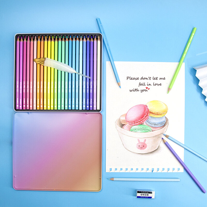 Xsyoo Farben Stifte Pastellfarbe quadratische Form Buntstifte Zeichnung Farb stift Set für Schüler Kinder Lieferungen