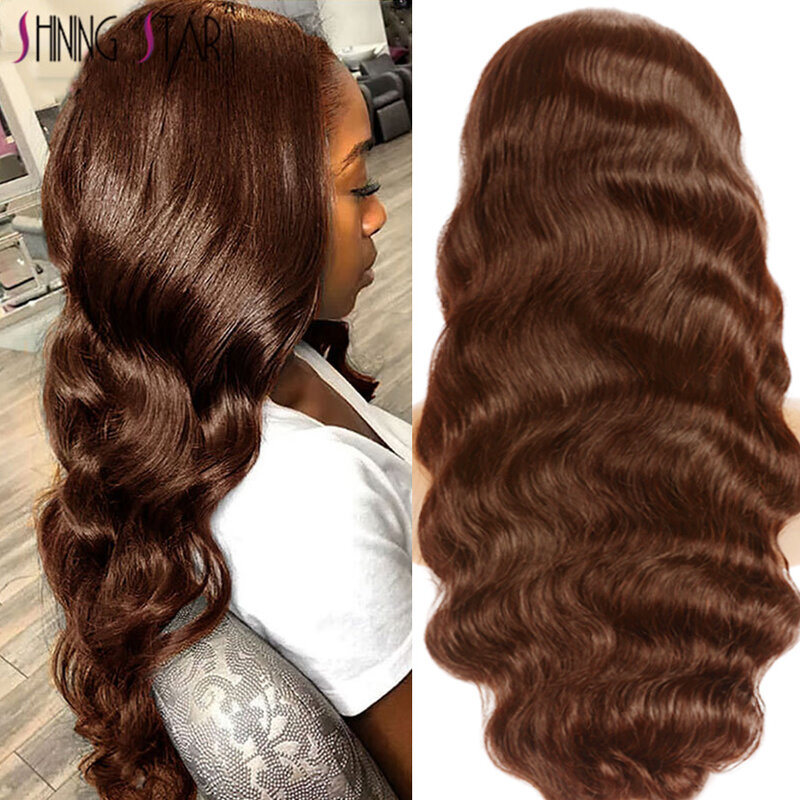 Wig coklat 34 inci 13x6 13x4 Wig rambut manusia renda depan Wig rambut manusia gelombang tubuh HD Lace Frontal untuk wanita Wig depan renda pirang jahe