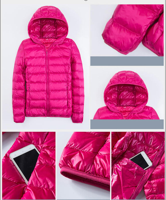 퓨어 컬러 후드 초경량 화이트 오리 다운 자켓 여성 따뜻한 겨울 자켓 여성 하라주쿠 자켓 2021 New Ki5698
