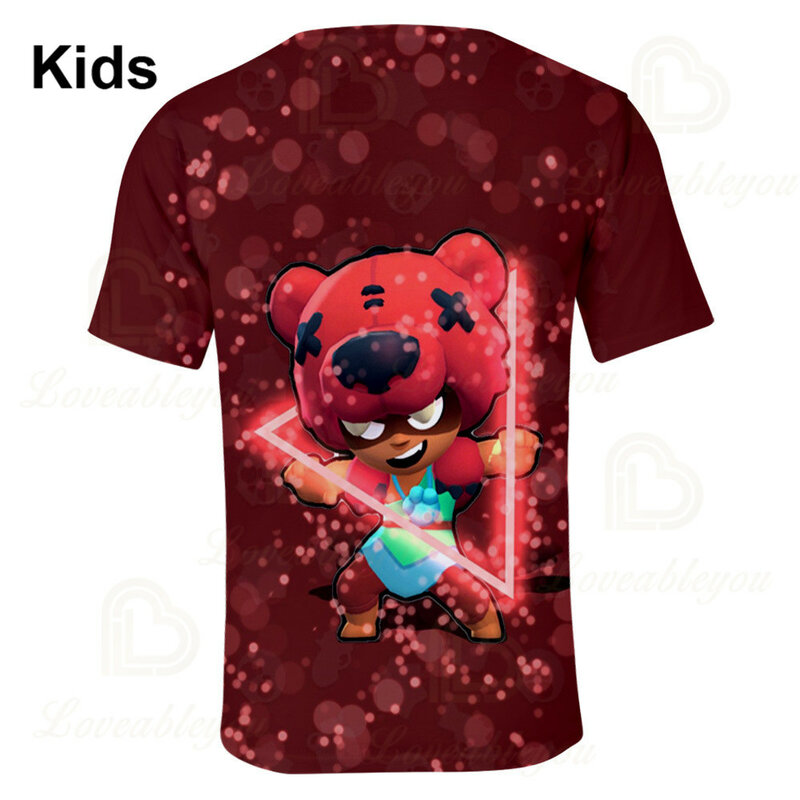 Camiseta Shark Leon Star para niños, camiseta para niños, juego de disparos, camisa 3d, Brawling, camisetas de manga corta para niños y niñas, camiseta adolescente, ropa