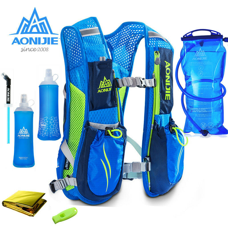 AONIJIE-mochila de nailon E885 para correr, bolsa de hidratación para maratón, 5,5 l, para correr al aire libre, senderismo, chaleco, ciclismo, 450ML