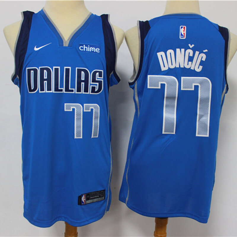 NBA Dallas Mavericks #77 piłka do koszykówki dla mężczyzn koszulka Luka Dončić City Edition 2019-20 autentyczna koszulka Swingman Mesh Stitched Jersey