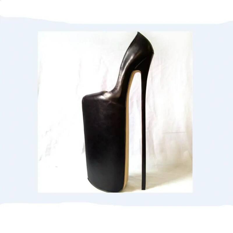 Zapatos de tacón de aguja con plataforma para mujer, calzado Sexy de cuero genuino con punta puntiaguda, tacones altos, talla US 5-13, n. ° 402, 15,75 pulgadas de altura