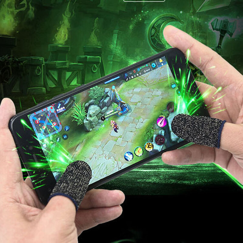 PUBG 게임용 섬유 손가락 장갑, 안드로이드 iOS 휴대폰 태블릿 미끄럼 방지, 땀 방지, 통기성 손가락 장갑