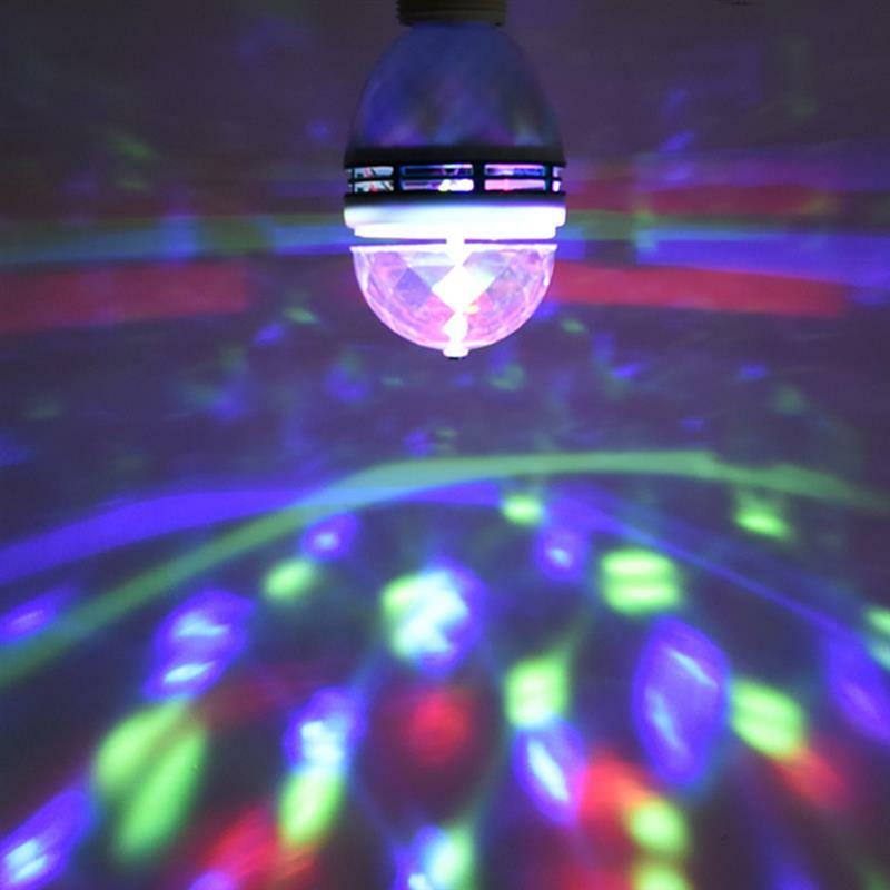 Светодиодная RGB лампа E27, 3 Вт, волшебный цветной проектор, Автоматическое вращение, сценическое освещение, AC85-265V 220 В, 110 В для праздничной вечеринки, бара, KTV, дискотеки