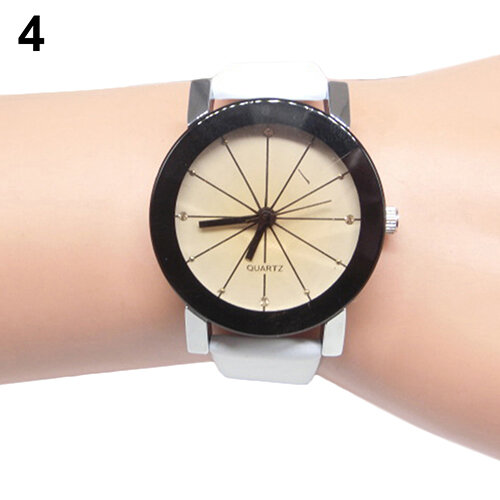 นาฬิกาหรูชุดคู่นาฬิกาผู้ชายผู้หญิงแฟชั่นหนัง Faux นาฬิกาข้อมือหนังนาฬิกาคู่นาฬิกา