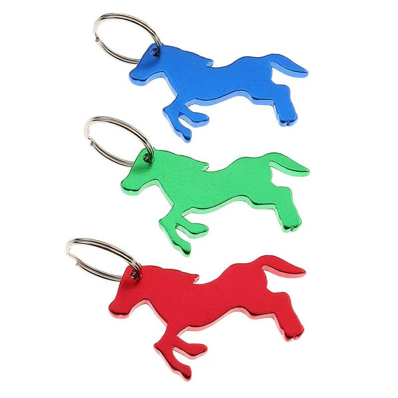 Horse Pattern Bottle Opener Key Ring Keychain Bag Pendent Novelty Gift