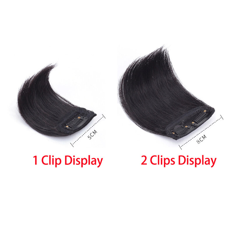 Pezzi di capelli corti e lisci Clip invisibile nel cuscinetto per capelli pezzi di capelli in estensione dei capelli soffici capelli umani capelli naturali