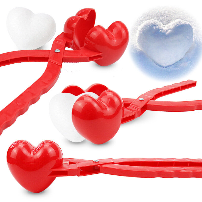 Large Love Snowball Clip Heart-shaped Snowball Clip Toy Playing In The Snow In Winter Beach Toy