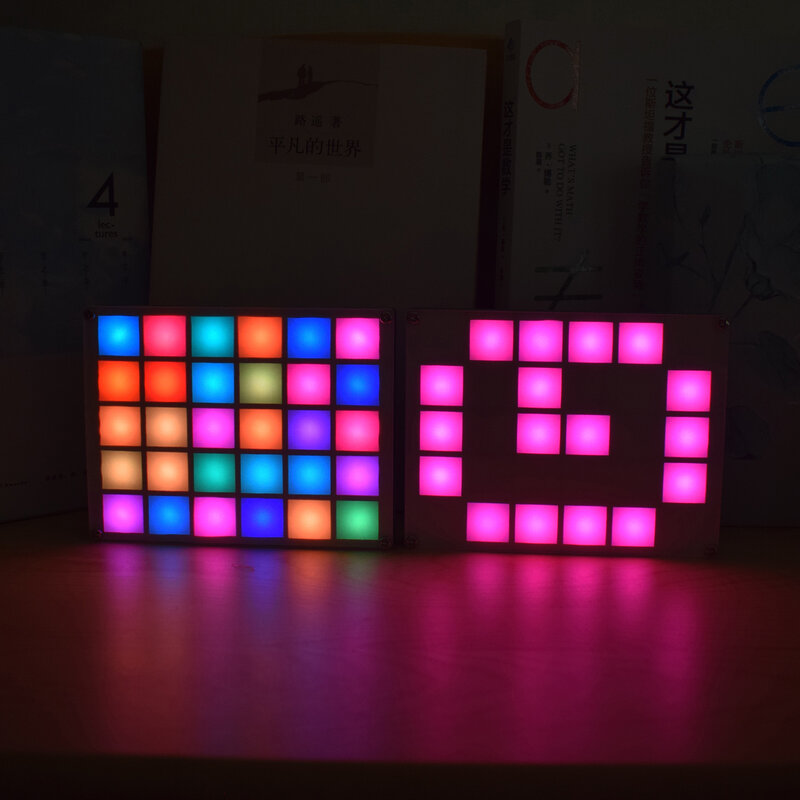 Multi-Function LED Cool Music Spectrum RGB สี DIY MAX9814เครื่องขยายเสียงไมโครโฟนการผลิตอิเล็กทรอนิกส์นาฬิกาชุด