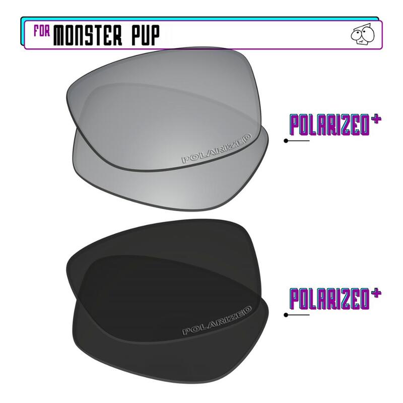 Oakley Monster Pup 선글라스 용 EZReplace 편광 교체 렌즈-Blk P Plus-SirP Plus