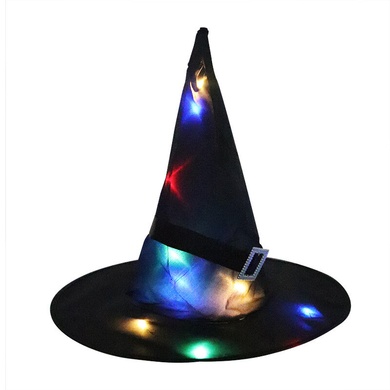 Chapeau de sorcière à LED pour décoration d'halloween, fournitures de décoration de fête pour enfants, arbre d'extérieur suspendu, Costume d'halloween pour enfants