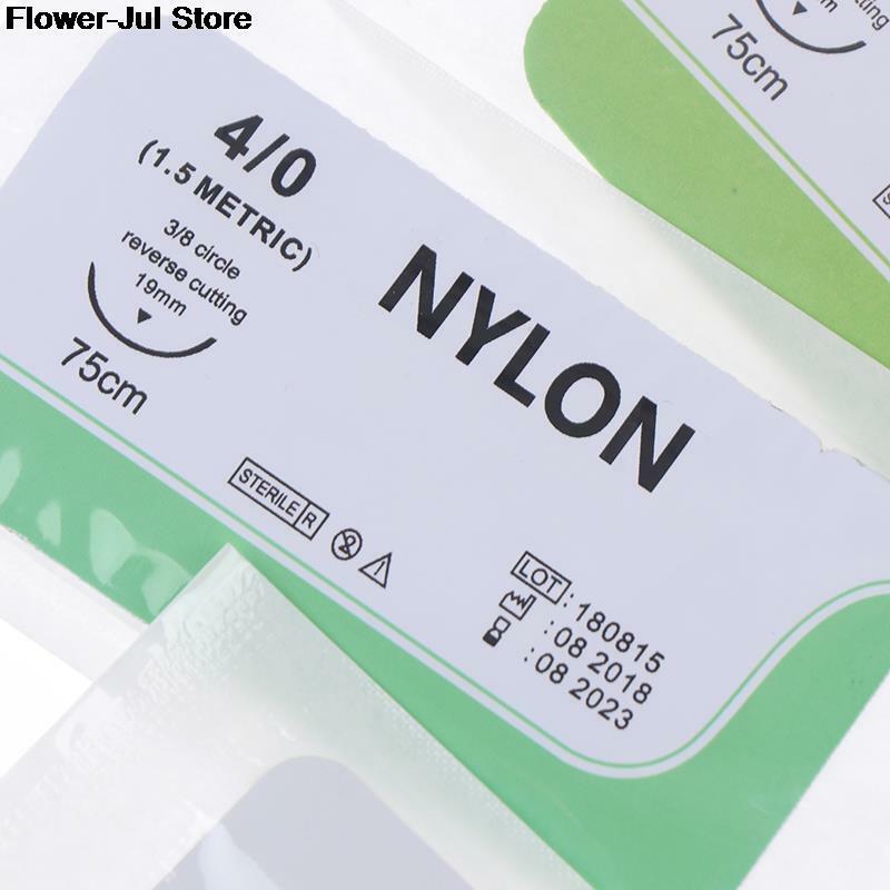 12PCS 2/0 3/0 4/0 Needle Suture Nylon Monofilament Non-injured Suture Medical Thread Suture for Medical Surgical Suture Tool HOT