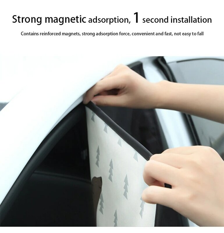 Cortina magnética na janela do carro pára-sol capa dos desenhos animados universal janela lateral pára-sol proteção uv para crianças do bebê do miúdo