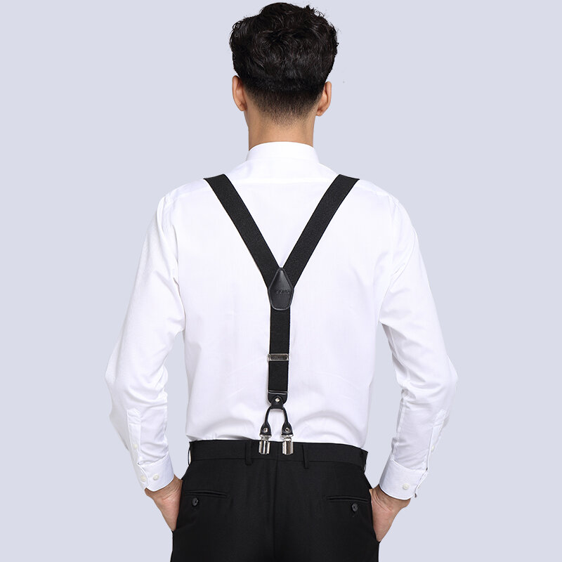 High Quality Plain Black Suspenders for Men Brand New  Wine Red Braces Unisex Strap Bretels Women Suspenders Strap With Gift Box