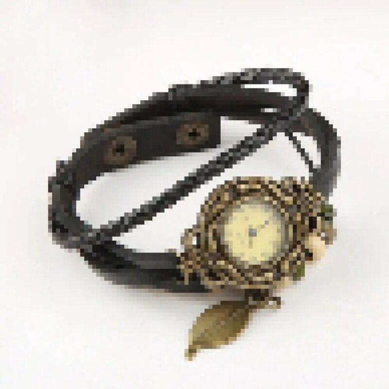 Bransoletka w stylu Retro zegarek kwarcowy kobiety bransoletka skórzana liść drzewa dekoracja analogowy cyfrowy kwarcowy zegarki proste