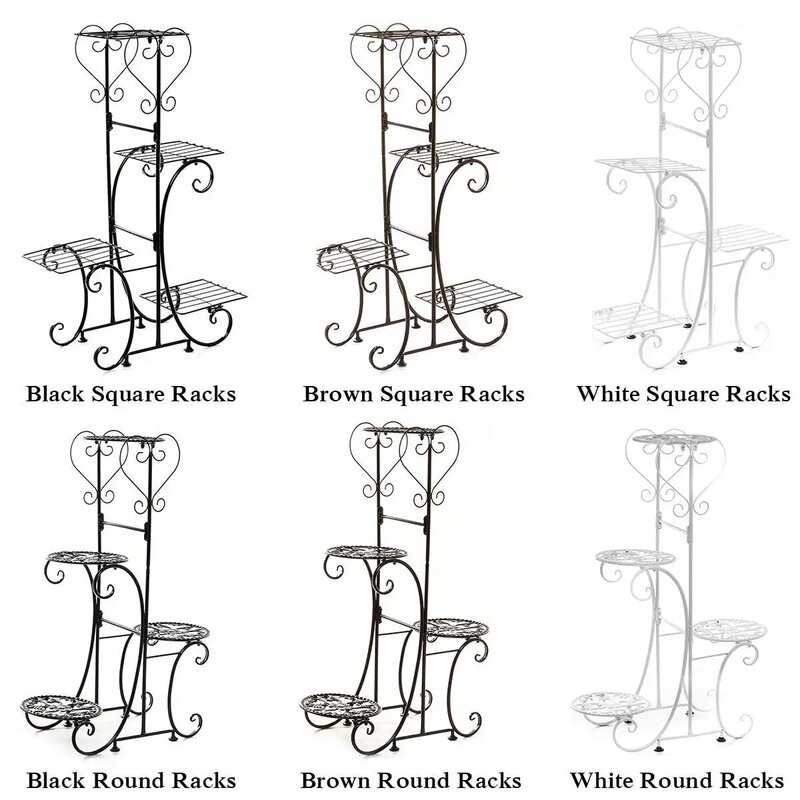 Soporte de Metal de 4 niveles para plantas, estante de exhibición para macetas, decoración del hogar, jardín, balcón, estante de almacenamiento de flores