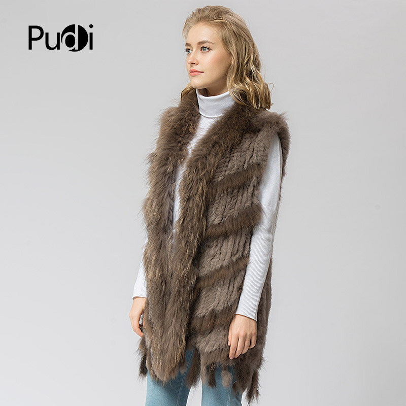Manteau en émail vraie fourrure de lapin et de raton laveur pour femme, veste d'hiver chaude, grande taille, VR039