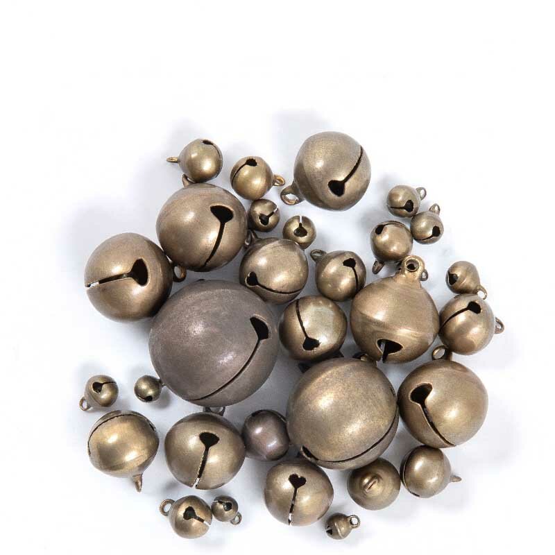 Campana Brozen antigua de cobre y níquel con sonido para pulseras, accesorios de decoración para fabricación de joyas DIY, 6/8/10/12/14/16/18/20/25/28mm